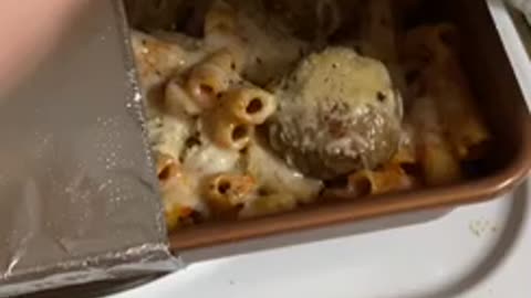 Italian baked ziti with meatballs
