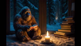 Reading with Sasquatch: Snowfall & Wind Sounds: 2 Hours Cozy Candlelight Ambiance