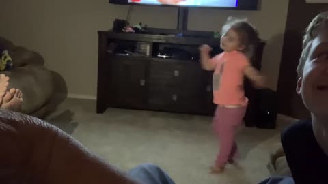 My niece making the new popular dance