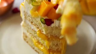 Mango Semolina Ghee Cake