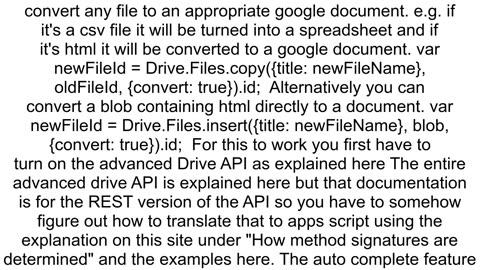 Render HTML to a Google Doc using app script