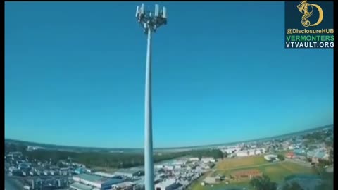 The drone is approaching a 5G antenna and ...