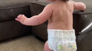 Baby Emilia's first steps