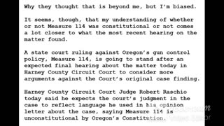 24-0103 - Hearing On Oregon's Measure 114 Finds It Unconstitutional