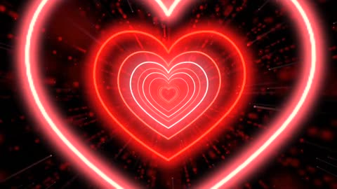 905. Heart Tunnel❤️Red Heart Background Neon Heart Heart