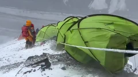 Broad Peak Expedition: Battling High Winds at Camp 2 #climbing#k2mountain#2nd highest#climber #k2