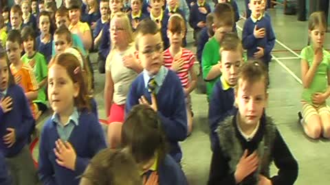Children @ St Kesso SCHOOL Morning Assembly UK.