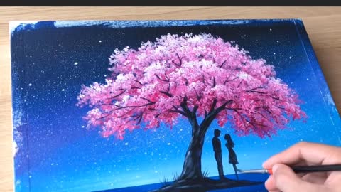 Cherry blossom tree painting