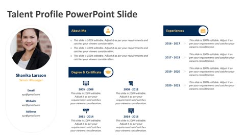 Talent Profile PowerPoint Slide