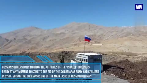 Russian troops monitor the israeli occupiers on Golan Heights.