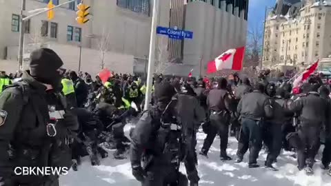 Canadian Nazis have started arresting the anti-vaccine mandate protesters