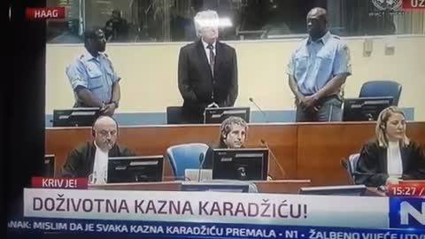 Reakcija Radovana Karadžića kada je osuđen na doživotni zatvor