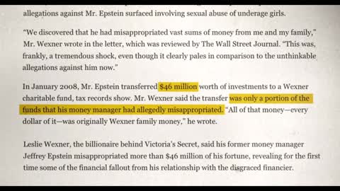 Follow the money. Follow the Wives. Les Wexner.