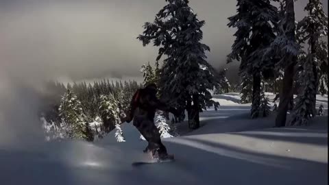 Teenager skiing in the snow