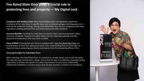 Fire Rated Main Door plays a crucial role in protecting lives and property