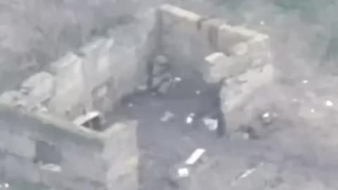 Shelling Lands Directly in the Middle of 2 Russian Soldiers Standing in a Killbox