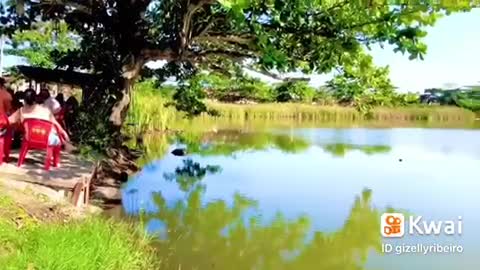 relaxing by the lake