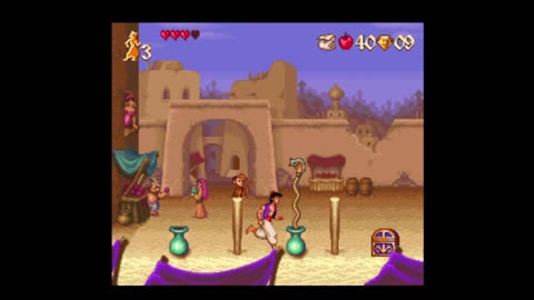 Game Aladdin Snes super nintendo first stage part 1