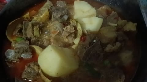 Boil Pork with elephant apple and bhoot chilli