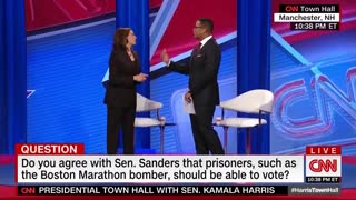 Kamala Harris supports having a conversation about terrorists voting