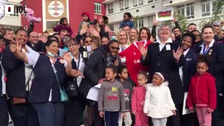 Wales Rugby team visits Red Cross War Memorial Children’s Hospital in Cape Town.