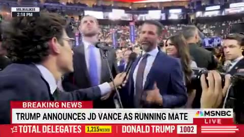 Donald Trump Jr. tells MSNBC reporter to 'Get out of here'