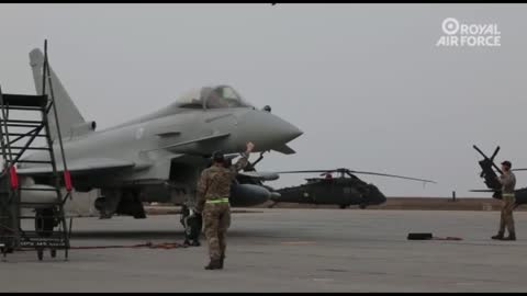 Royal Air Force Typhoons arrive in Romania to conduct NATO enhanced air policing, March, 2022