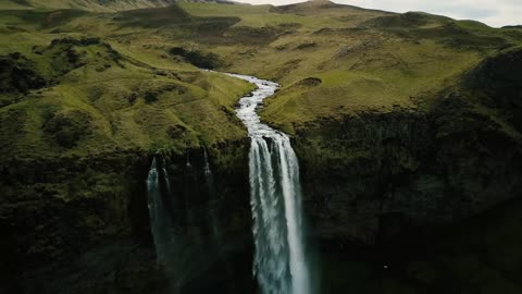 Waterfall cliff cascade rocks