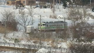 Single Diesel car coming down the Mountain pass