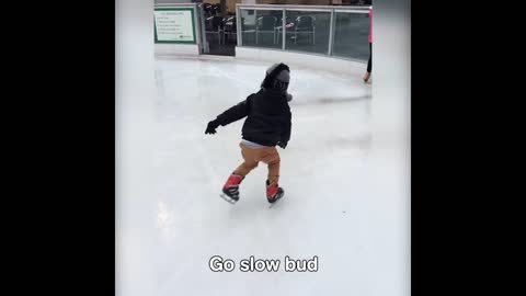 Funny video of kid skating on ice