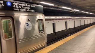Last American made subway train R 46 enter 207 St Station nyc
