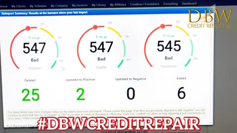 Results after one month of credit repair.
