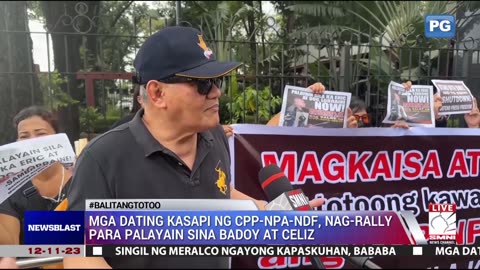 Mga dating kasapi ng C.P.P.-.N.P.A.-.N.D.F, nag-rally para palayain sina Badoy at Celiz