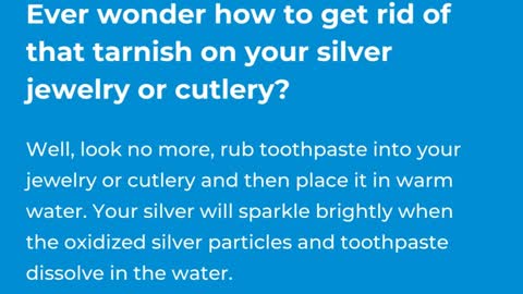 Did You Know?You can clean silver jewelry and cutlery with toothpaste - Cleaning Corp