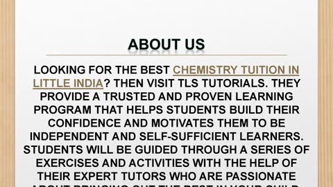 Best Chemistry Tuition in Little India
