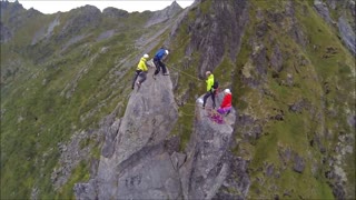 Stunning rock climbing jumps in Svolværgeita Norway!