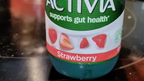 Eating Activia Strawberry Yogurt, Dbn, MI, 7/27/24