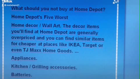 What should you not buy at Home Depot?