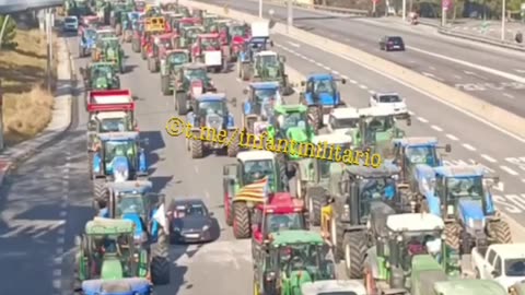 Around 2,000 tractors from all over Catalonia gathered