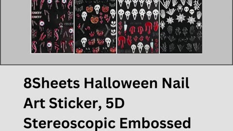 8Sheets Halloween Nail Art Sticker