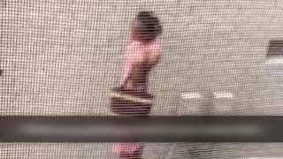 Woman Sneaks Out Through Window