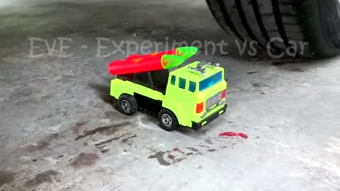 Experiment Car vs Rainbow Orbeez, Plastic Cup