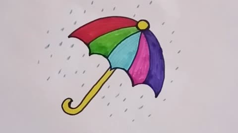 How to Draw Umbrella step by step | Coloring for kids and toddlers