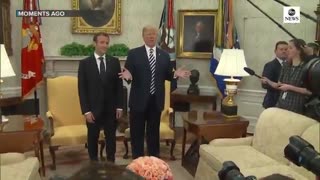 Trump touts 'special relationship' with Macron, brushes off dandruff