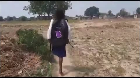 Girl,On One Leg Hops To School,Daily To & Fro 1 + Kms Away One Way.