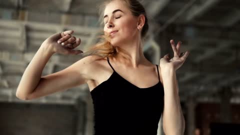 Contemporary dancer in a warehouse