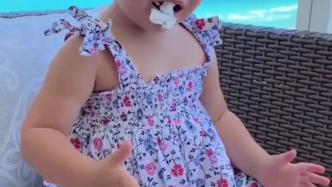 Baby cute reaction shocked and confused taste