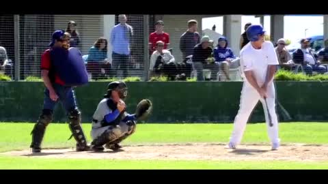 Baseball player face plants on way to first base