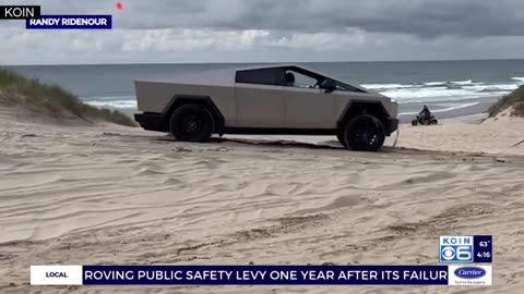 Tesla Cybertruck stuck in Oregon dunes