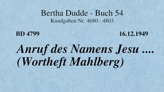 BD 4799 - ANRUF DES NAMENS JESU .... (WORTHEFT MAHLBERG)